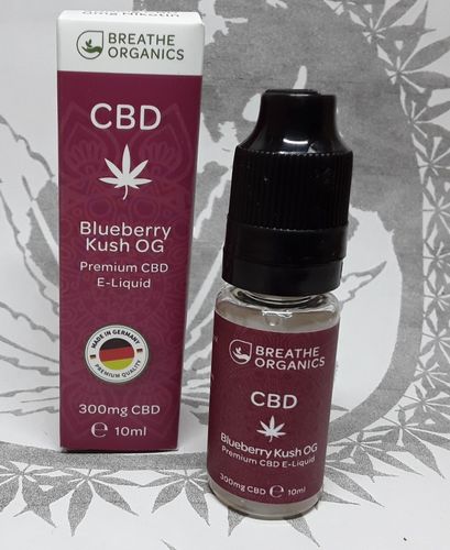 'Breathe Organics' CBD E-Liquid Blueberry Kush OG 300mg
