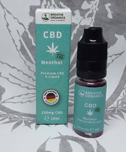 'Breathe Organics' active CBD E-Liquid Menthol 100mg