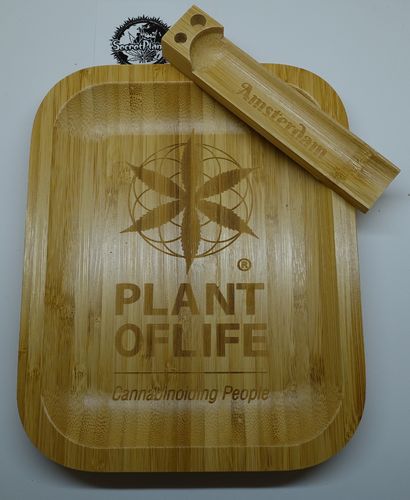 Plant of Life Bamboo Rolling Tray Small